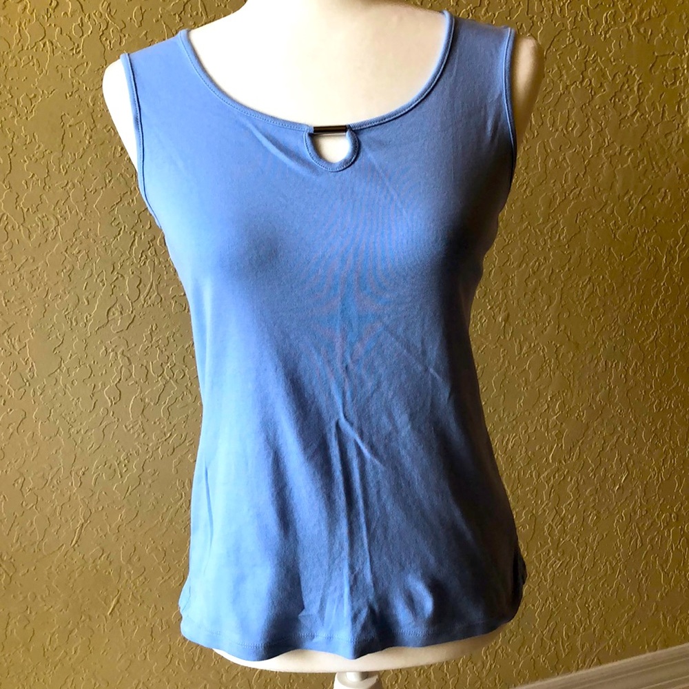 Metal Detail Periwinkle Blue Sleeveless Top